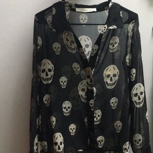 Sheer skull blouse